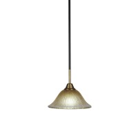 Paramount 1 Light Mini Pendant In Matte Black And Brass Finish With 10