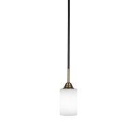 Paramount 1 Light Mini Pendant In Matte Black And Brass Finish With 4