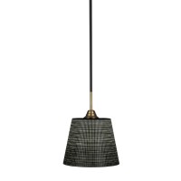 Paramount 1 Light Mini Pendant In Matte Black And Brass Finish With 10