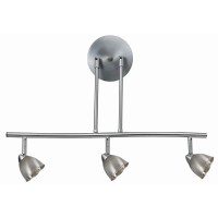 Benjara 3 Light 120V Metal Track Light Fixture With Round Shade, Silver