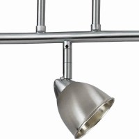 Benjara 3 Light 120V Metal Track Light Fixture With Round Shade, Silver