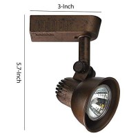 Benjara 50 Watt Metal Frame Adjustable Track Head, Rustic Brown