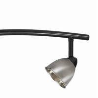 Benjara 3 Light 120V Metal Track Light Fixture, Black And Silver