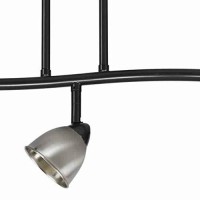 Benjara 3 Light 120V Metal Track Light Fixture, Black And Silver