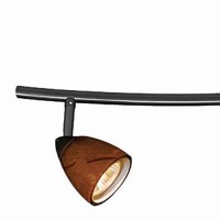 Benjara 3 Light 120V Metal Track Light Fixture With Glass Shade, Black And Brown