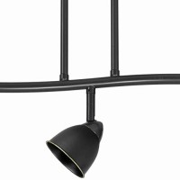 Benjara 3 Light 120V Metal Track Light Fixture With Round Shade, Black