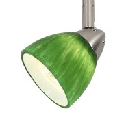 Benjara Hand Blown Glass Shade Track Light Head With Metal Frame, Green