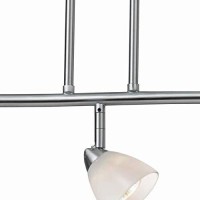 Benjara 3 Light 120V Metal Track Light Fixture With Glass Shade, White And Silver