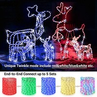 Brizled Color Changing Rope Lights, 18Ft 180 Led Rgb Rope Lights, Connectable Rope Lights Indoor Rope Lighting With Remote Twinkle Waterproof Outdoor Multi Color Rope Light Etl Certified For Christmas