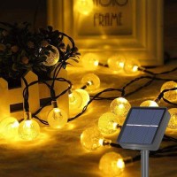 Mega-Loopolis 40Ft 100 Led Solar String Lights Outdoor, Waterproof Globe String Lights 8 Modes Indoor/Outdoor Fairy Crystal Ball Lights For Patio Yard Trees Christmas Wedding Party,Soft White Light