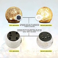 Bannad Garden Solar Lights, Cracked Glass Ball Waterproof Warm White Led For Outdoor Decor Decorations Pathway Patio Yard Lawn, 1 Globe (4.7Inch)