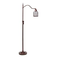 Lalia Home Decorative Vintage Arched 1 Light Floor Lamp With Iron Mesh Shade, Red Bronze