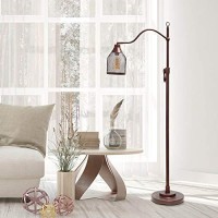 Lalia Home Decorative Vintage Arched 1 Light Floor Lamp With Iron Mesh Shade, Red Bronze