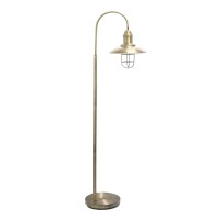 Lalia Home Barnlitt 64Inch Antique Brass Floor Lamp With Round Cage Shade Lhf5022Ab