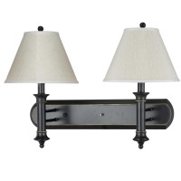 Featuring transitional style this sturdy metal constructed wall lamp proves to be a perfect addition to your home With pedestal legs and tapered design shade it has 2 bulbs of 60W each which completes the look and makes it a versatile piece