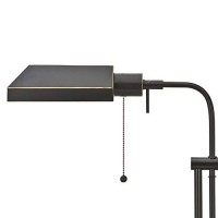 Benjara Metal Rectangular Desk Lamp With Adjustable Pole, Black