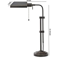 Benjara Metal Rectangular Desk Lamp With Adjustable Pole, Black