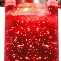 Benjara 1.2 Watt Led Hanging Ceiling Lamp With Cylindrical Glass Shade, Red