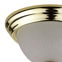 Benjara Metal Ceiling Lamp With Dome Shaped Shade And Finial Top, Clear And Gold