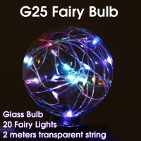 Energetic 6 Pack Fairy Light Bulbs, 3W G25 Rgb Color Changing, G80 Globe Led Decorative Light Bulb For Christmas, Halloween, Holiday, Festival, E26 Base, Ul Listed