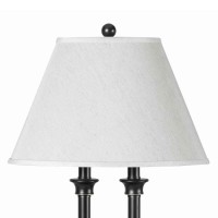 Emblaze your decor setting by bringing home this contemporary style Desk Lamp which comes with white color linen fabric Incorporated with power outlets and USB docks it is accented in the hue of black