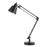 Benjara 60W Metal Task Lamp With Adjustable Arms And Swivel Head, Set Of 2, Black