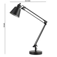 Benjara 60W Metal Task Lamp With Adjustable Arms And Swivel Head, Set Of 2, Black