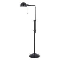 Benjara Adjustable Height Metal Pharmacy Lamp With Pull Chain Switch, Black