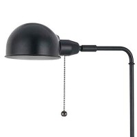 Benjara Adjustable Height Metal Pharmacy Lamp With Pull Chain Switch, Black