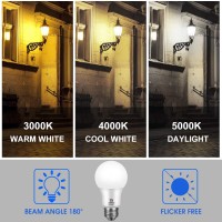 Energetic 4-Pack Dusk To Dawn Led Outdoor Light Bulb, 60 Watt Equivalent(6W), 800Lm, Daylight 5000K, E26 Base, Automatic On/Off Sensor Light Bulb For Porch, Hallway, Garage, Ul Listed