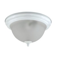 Benjara Metal Ceiling Lamp With Dome Shaped Shade And Finial Top, Clear And White