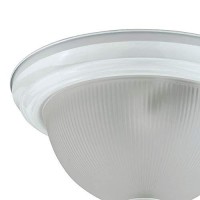 Benjara Metal Ceiling Lamp With Dome Shaped Shade And Finial Top, Clear And White