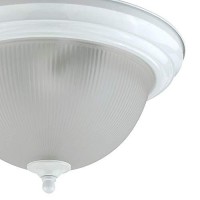 Benjara Metal Ceiling Lamp With Dome Shaped Shade And Finial Top, Clear And White