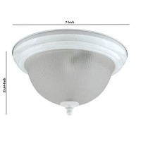 Benjara Metal Ceiling Lamp With Dome Shaped Shade And Finial Top, Clear And White