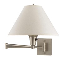 Emblaze your living space by incorporating this coveted contemporary style Wall Lamp which comes with a tapered drum shade and swing arm Incorporated with mounting hardware and constructed from metal frame the shade is wrapped in off white fabric