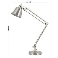 Benjara 60W Metal Task Lamp With Adjustable Arms And Swivel Head, Set Of 2, Silver