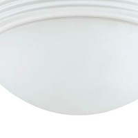 Benjara Dome Shaped Glass Ceiling Lamp With Hardwired Switch, White And Clear