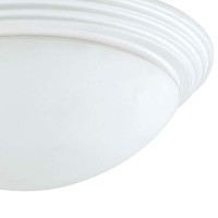 Benjara Dome Shaped Glass Ceiling Lamp With Hardwired Switch, White And Clear