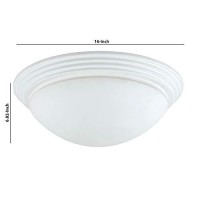 Benjara Dome Shaped Glass Ceiling Lamp With Hardwired Switch, White And Clear