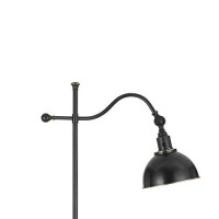 Benjara 60 Watt Metal Lamp With Adjustable Pole And Bowl Shade, Black