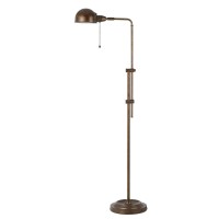 Benjara Adjustable Height Metal Pharmacy Lamp With Pull Chain Switch, Bronze