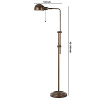 Benjara Adjustable Height Metal Pharmacy Lamp With Pull Chain Switch, Bronze