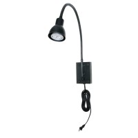 Benjara Metal Round Wall Reading Lamp With Plug In Switch, Black