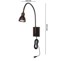 Benjara Metal Round Wall Reading Lamp With Plug In Switch, Bronze