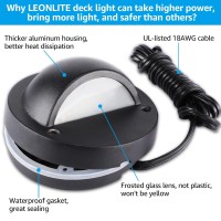 Leonlite Led Low Voltage Deck Lights, 180Lm Landscape Step Railing Fence Light, 12-36V Ac/Dc, Die-Cast Aluminum Housing & Frosted Glass Lens, Ul Listed Cord, Black, 2700K/3000K/4000K, 6 Pack