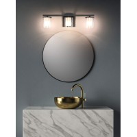 Joosenhouse 3-Light Black Vanity Light With Glass Shades 17.9