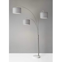 Homeroots Lighting 35 X 52 X 74 Brushed Steel Metal 3-Arm Arc Lamp