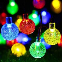 Astraeus Solar String Lights Outdoor, 50 Led 9.5M/31Ft Waterproof Festival Solar Garden Lights Crystal Ball Decorative Fairy Lights For Garden Patio Yard Home Wedding Christmas Parties, (Multicolor)