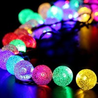 Astraeus Solar String Lights Outdoor, 50 Led 9.5M/31Ft Waterproof Festival Solar Garden Lights Crystal Ball Decorative Fairy Lights For Garden Patio Yard Home Wedding Christmas Parties, (Multicolor)