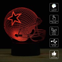 Titiskin 3D Illusion Led Night Light,7 Colors Gradual Changing Touch Switch Usb Table Lamp For Holiday Gifts Or Home Decorations (Baseball Helmet)